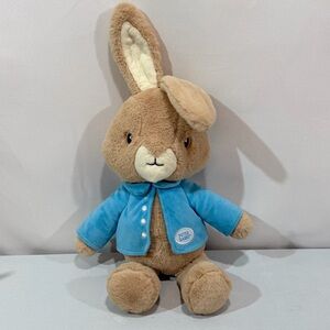 Beatrix Potter Peter Rabbit Plush 16”  Blue Jacket Sewn Eyes